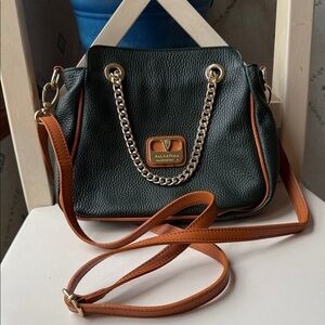 NWOTS Valentina Pebbled Dark Green Leather With Gold Tone Hardware​